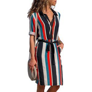 Women's Striped Comfortable Mini Casual Dress